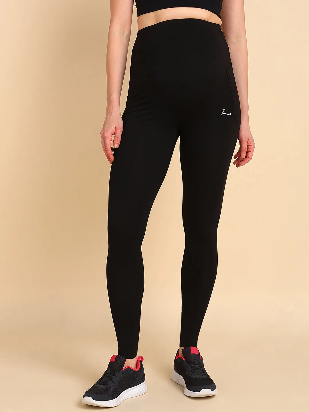 247 Zactive™ Black Maternity Leggings (Pregnancy & Postpartum)